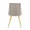 Modern simple light luxury dining grey chair home bedroom stool back dressing chair student desk chair gold metal legs(set of 4)