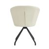 Milk white 360° Swivel Makeup Home Office Chair, PU Vanity Chair, Nail chair for Women, queen fancy chair for girls, armless easy carring sofas