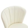 Milk white 360° Swivel Makeup Home Office Chair, PU Vanity Chair, Nail chair for Women, queen fancy chair for girls, armless easy carring sofas