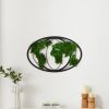 Moss World Map Metal Wall Decor