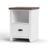 Bridgevine Home Hampton 22 inch 1-drawer file, No Assembly Required, Jasmine Whitewash and Barnwood Finish