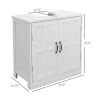 Bathroom Sink Cabinet, Pedestal Sink Cabinet with Adjustable Shelf, White-AS
