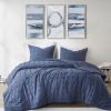 Silver Foil Abstract 3-piece Framed Canvas Wall Art Set