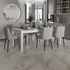 Yes4wood White Albany Rectangular Dining Table 63', Modern Indoor Solid Wood Kitchen Table for Home, Kitchen, Dining Room and Breakfast Nook