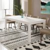 Yes4wood White Albany Rectangular Dining Table 63', Modern Indoor Solid Wood Kitchen Table for Home, Kitchen, Dining Room and Breakfast Nook