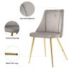 Modern simple light luxury dining grey chair home bedroom stool back dressing chair student desk chair gold metal legs(set of 4)