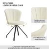 Milk white 360° Swivel Makeup Home Office Chair, PU Vanity Chair, Nail chair for Women, queen fancy chair for girls, armless easy carring sofas