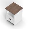 Bridgevine Home Hampton 22 inch 1-drawer file, No Assembly Required, Jasmine Whitewash and Barnwood Finish