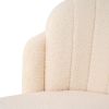 Modern simple teddy fleece dining chair Fabric Upholstered Chairs home bedroom stool back dressing chair gold metal legs(set of 2)