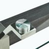 Tea table.Dining Table.Contemporary Tempered Glass Coffee Table with Plating Metal Legs and MDF Crossbar, For Home and Office.