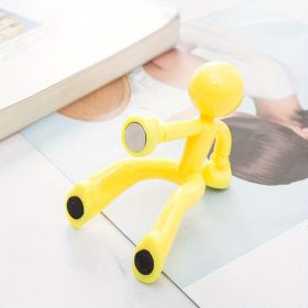 1pc Wall Climbing Small Man Key Suction Cartoon Strong Magnetic Key Hanging Creative Home Anti-lost Device (Color: yellow)
