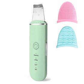 Beauty Ultrasonic Skin Scrubber USB Plug Facial Cleansing Blackhead Remover Face Cleaner Machine Skin Care Acne Massager Tools (Color: green)