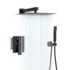 Lordear 12 Inches Rain Mixer Shower Combo Set Rainfall Ceiling Mounted Dual Shower Head System