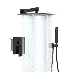 Lordear 12 Inches Rain Mixer Shower Combo Set Rainfall Ceiling Mounted Dual Shower Head System (Finish: Chorme)