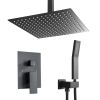 Lordear 12 Inches Rain Mixer Shower Combo Set Rainfall Ceiling Mounted Dual Shower Head System
