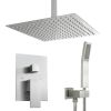 Lordear 12 Inches Rain Mixer Shower Combo Set Rainfall Ceiling Mounted Dual Shower Head System