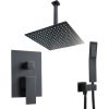 Lordear 12 Inches Rain Mixer Shower Combo Set Rainfall Ceiling Mounted Dual Shower Head System