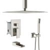 3-Spray Patterns 16-Inch Adjustable Ceiling Mounted Shower Head