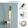 Lordear 12 Inches Rain Mixer Shower Combo Set Rainfall Ceiling Mounted Dual Shower Head System