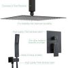 Lordear 12 Inches Rain Mixer Shower Combo Set Rainfall Ceiling Mounted Dual Shower Head System