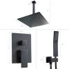 Lordear 12 Inches Rain Mixer Shower Combo Set Rainfall Ceiling Mounted Dual Shower Head System