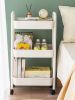 Portable 3Layer Storage Cart with Lockable Wheels Bathroom Laundry Living