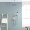 Lordear 12 Inches Rain Mixer Shower Combo Set Rainfall Ceiling Mounted Dual Shower Head System