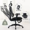 Multi-functional Ergonomic Mesh Office Chair with Adjustable Armrest,Footrest,Lumbar Support, 360°  Silent Wheels,Headrest for Home & Office