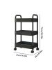 Portable 3Layer Storage Cart with Lockable Wheels Bathroom Laundry Living