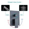 Lordear 12 Inches Rain Mixer Shower Combo Set Rainfall Ceiling Mounted Dual Shower Head System