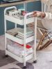 Portable 3Layer Storage Cart with Lockable Wheels Bathroom Laundry Living